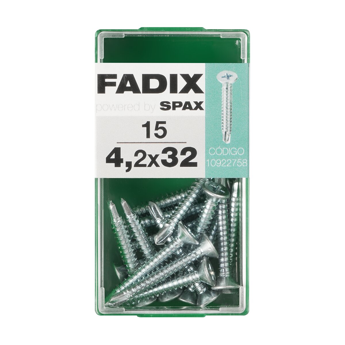 Imagen 0 de Tornillo Roscachapa Cabeza Plana Ø4,2 x 32 mm - Caja 15 Uds