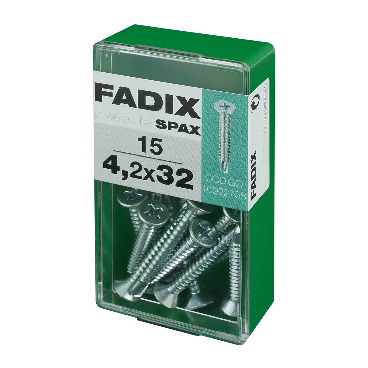 Tornillo Roscachapa Cabeza Plana Ø4,2 x 32 mm - Caja 15 Uds Zincado-2