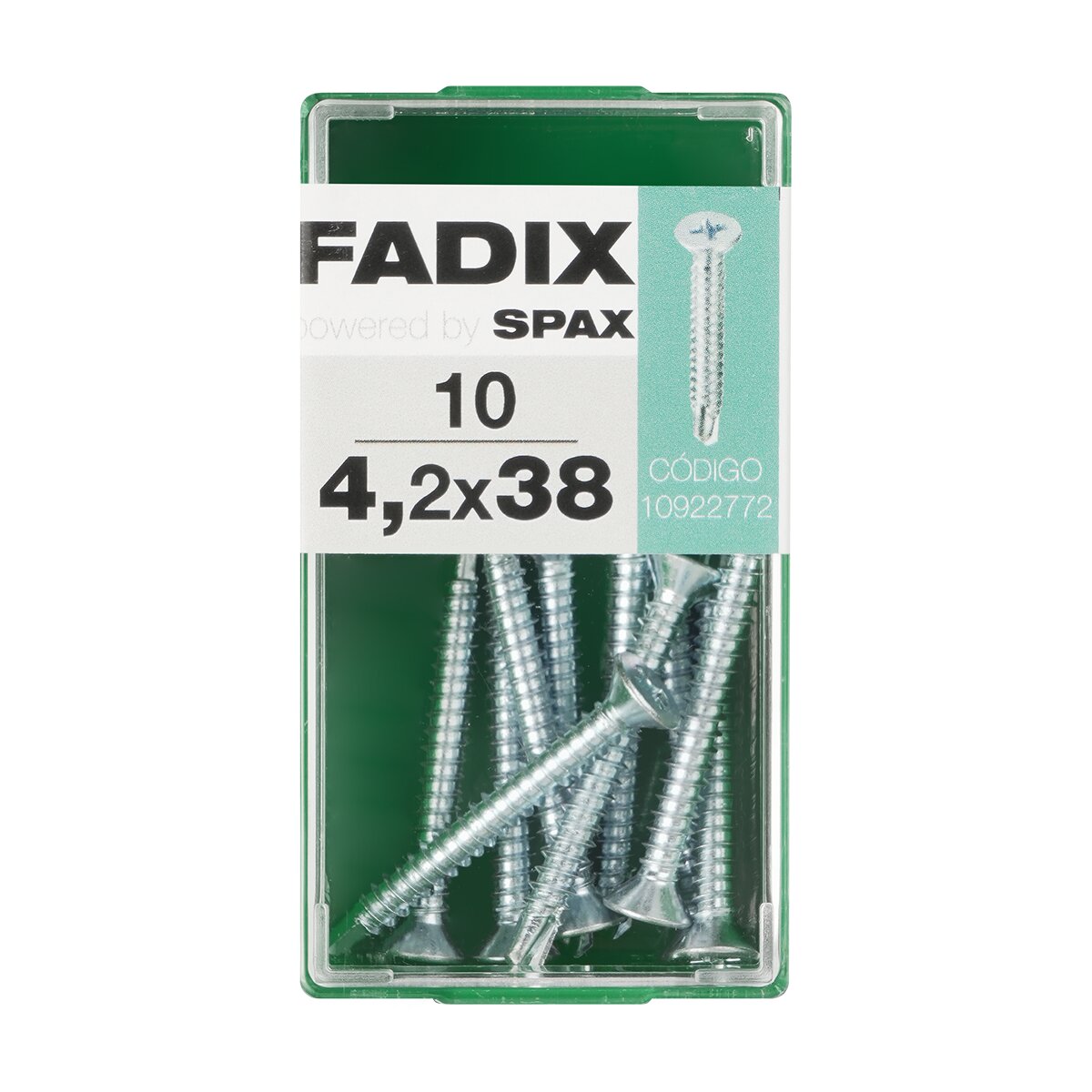 Imagen 0 de Tornillo Roscachapa Cabeza Plana Ø4,2 x 38 mm - Caja 10 Uds