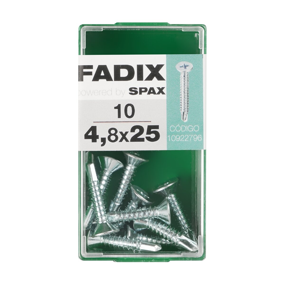 Imagen 0 de Tornillo Roscachapa Cabeza Plana Ø4,8 x 25 mm - Caja 10 Uds