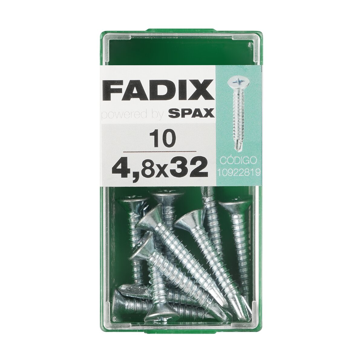 Imagen 0 de Tornillo Roscachapa Cabeza Plana Ø4,8 x 32 mm - Caja 10 Uds