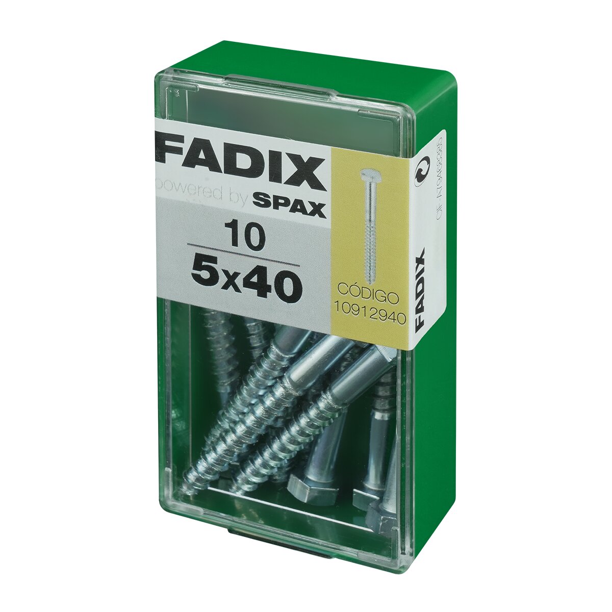 Tornillo DIN 571 Cabeza Hexagonal y Rosca para Madera y Aglomerado Ø5 x 40 mm - Caja 10 Uds Zincado-2