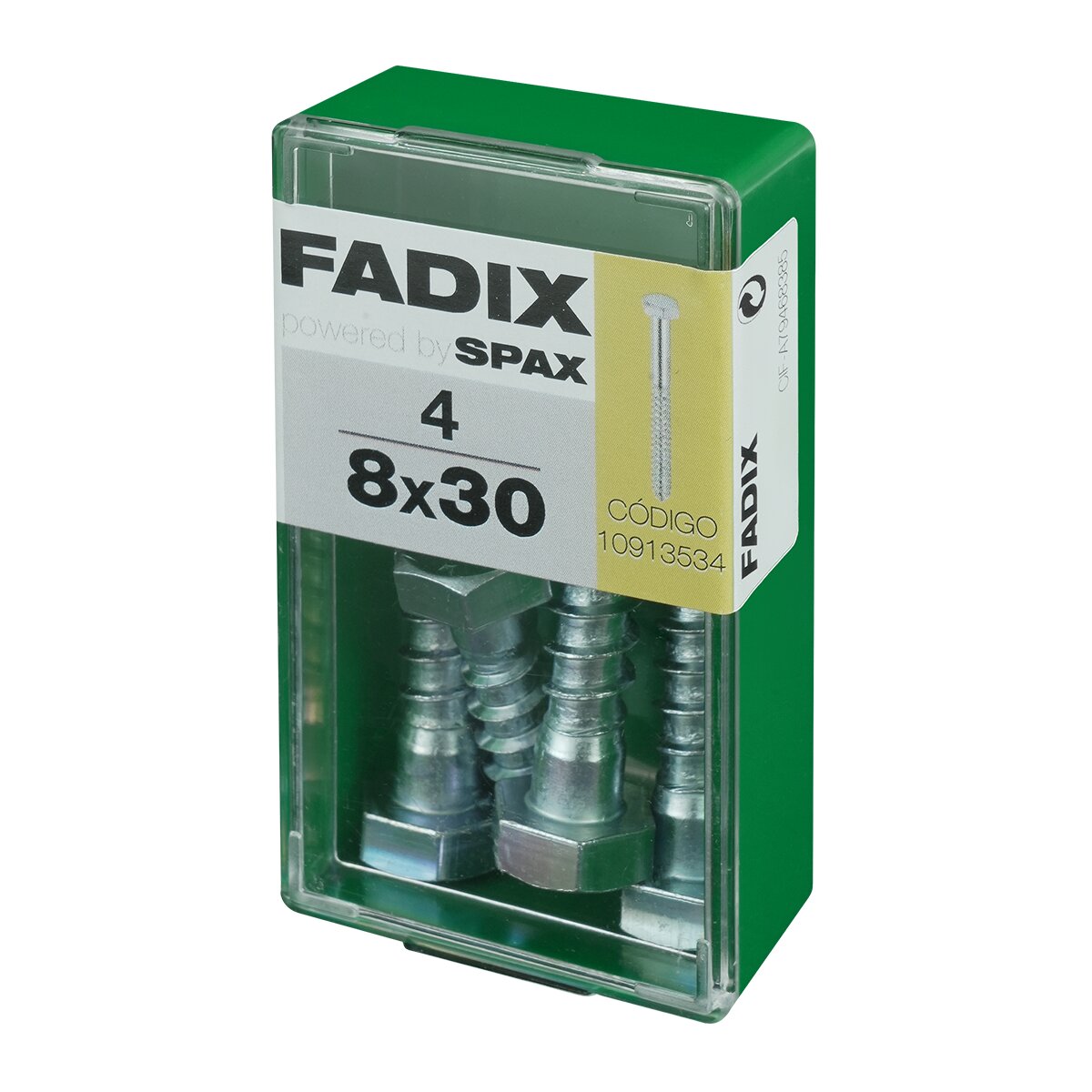 Tornillo DIN 571 Cabeza Hexagonal y Rosca para Madera y Aglomerado Ø8 x 30 mm - Caja 4 Uds Zincado-2