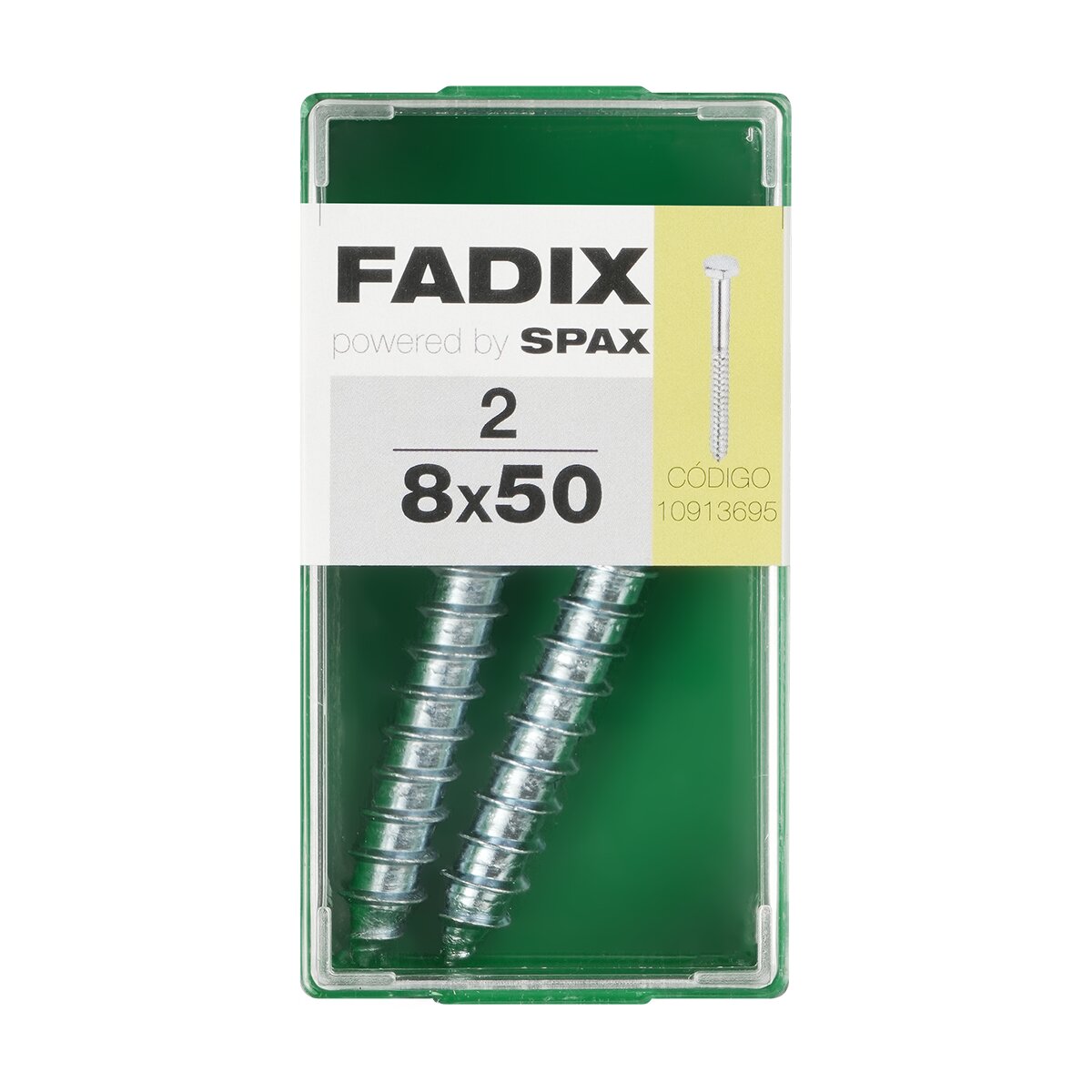Imagen 0 de Tornillo DIN 571 Cabeza Hexagonal y Rosca para Madera y Aglomerado Ø8 x 50 mm - Caja 2 Uds