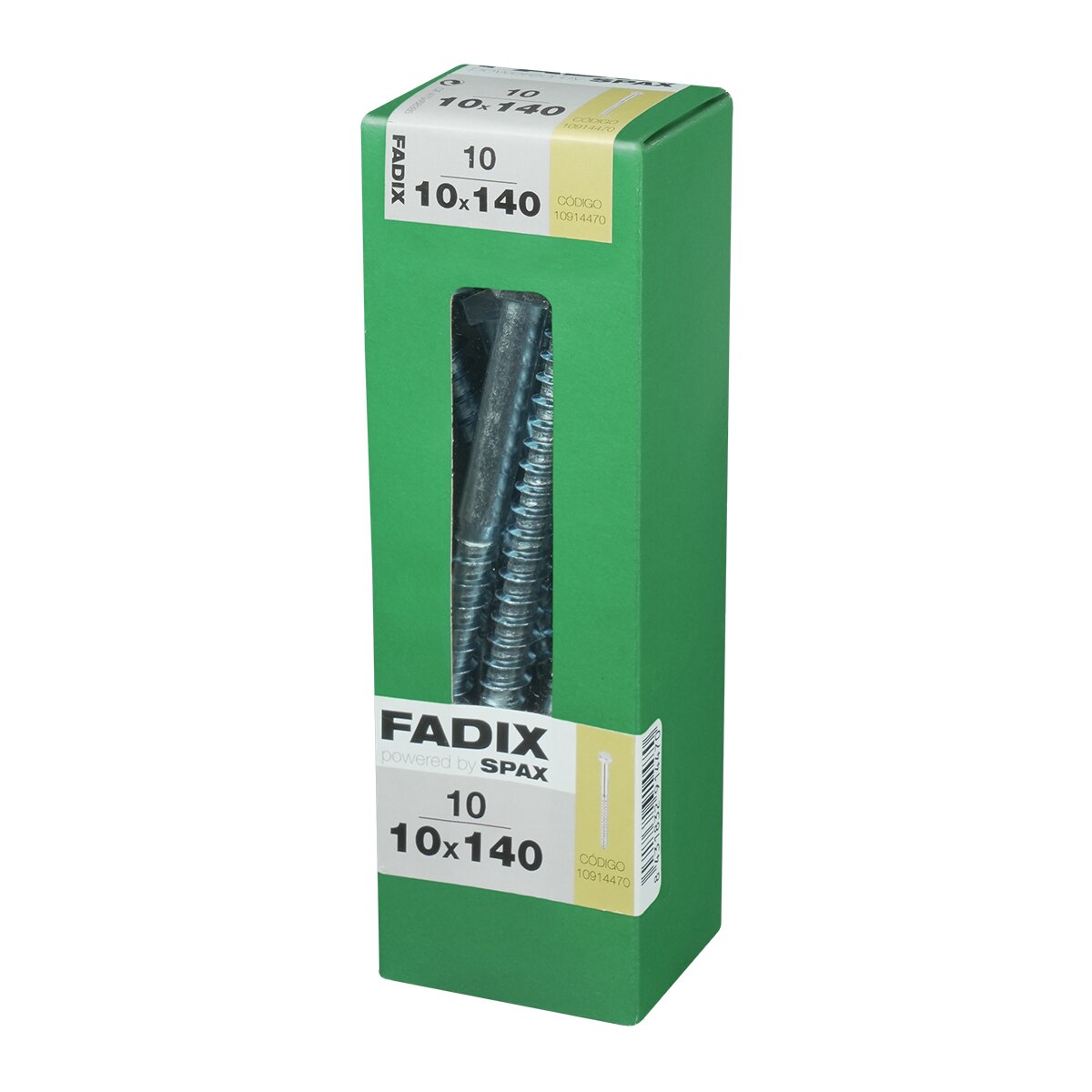 Tornillo DIN 571 Cabeza Hexagonal y Rosca para Madera y Aglomerado Ø10 x 140 mm - Caja 10 Uds Zincado-2