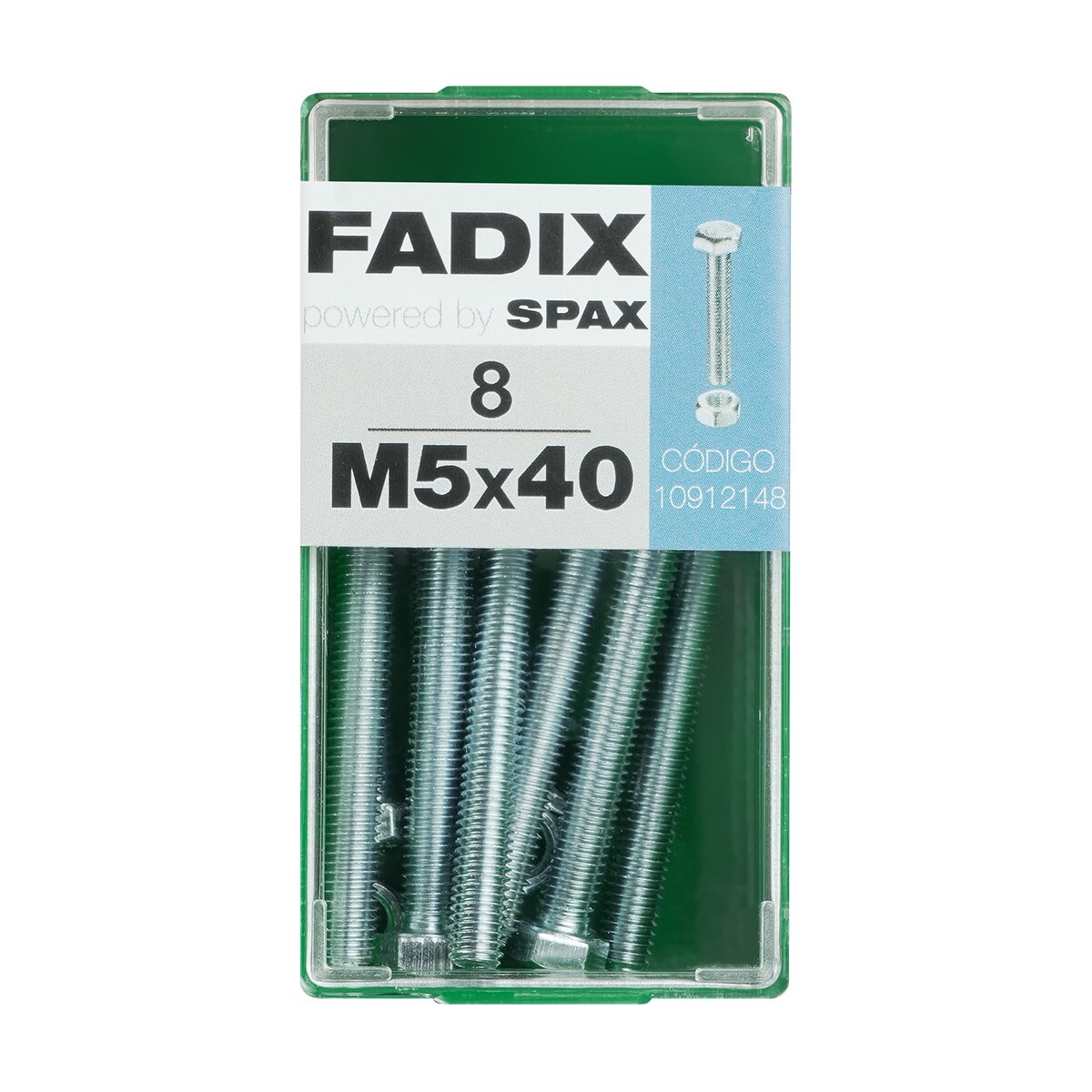 Imagen 0 de Tornillo Cabeza Hexagonal + Tuerca M5 x 40 mm - Caja 8 Uds