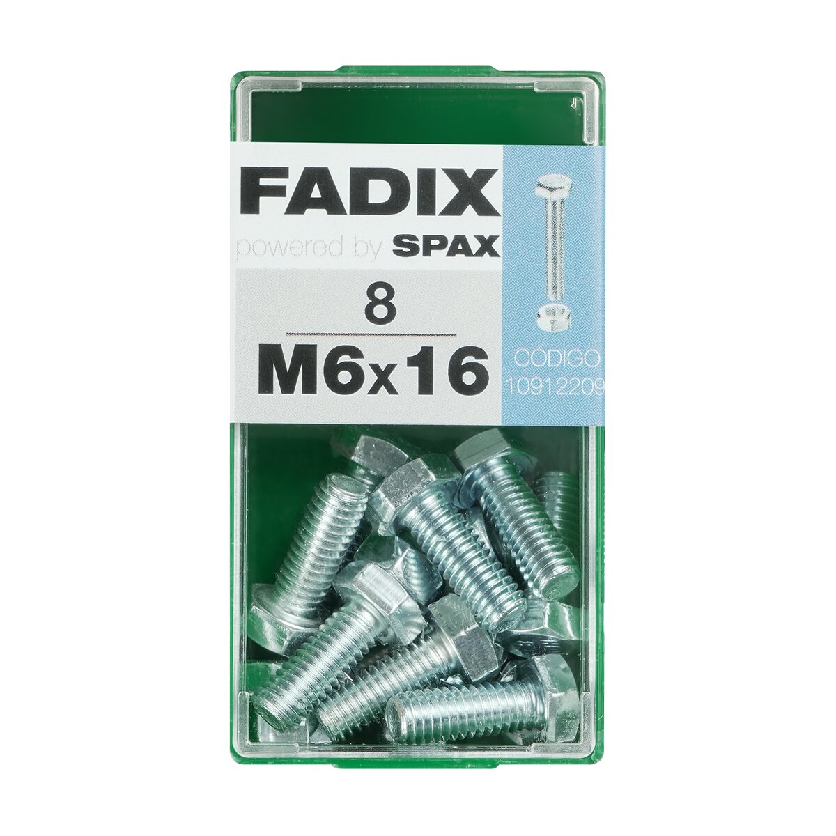 Imagen 0 de Tornillo Cabeza Hexagonal + Tuerca M6 x 16 mm - Caja 8 Uds