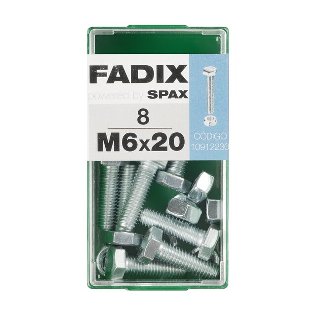 Imagen 0 de Tornillo Cabeza Hexagonal + Tuerca M6 x 20 mm - Caja 8 Uds