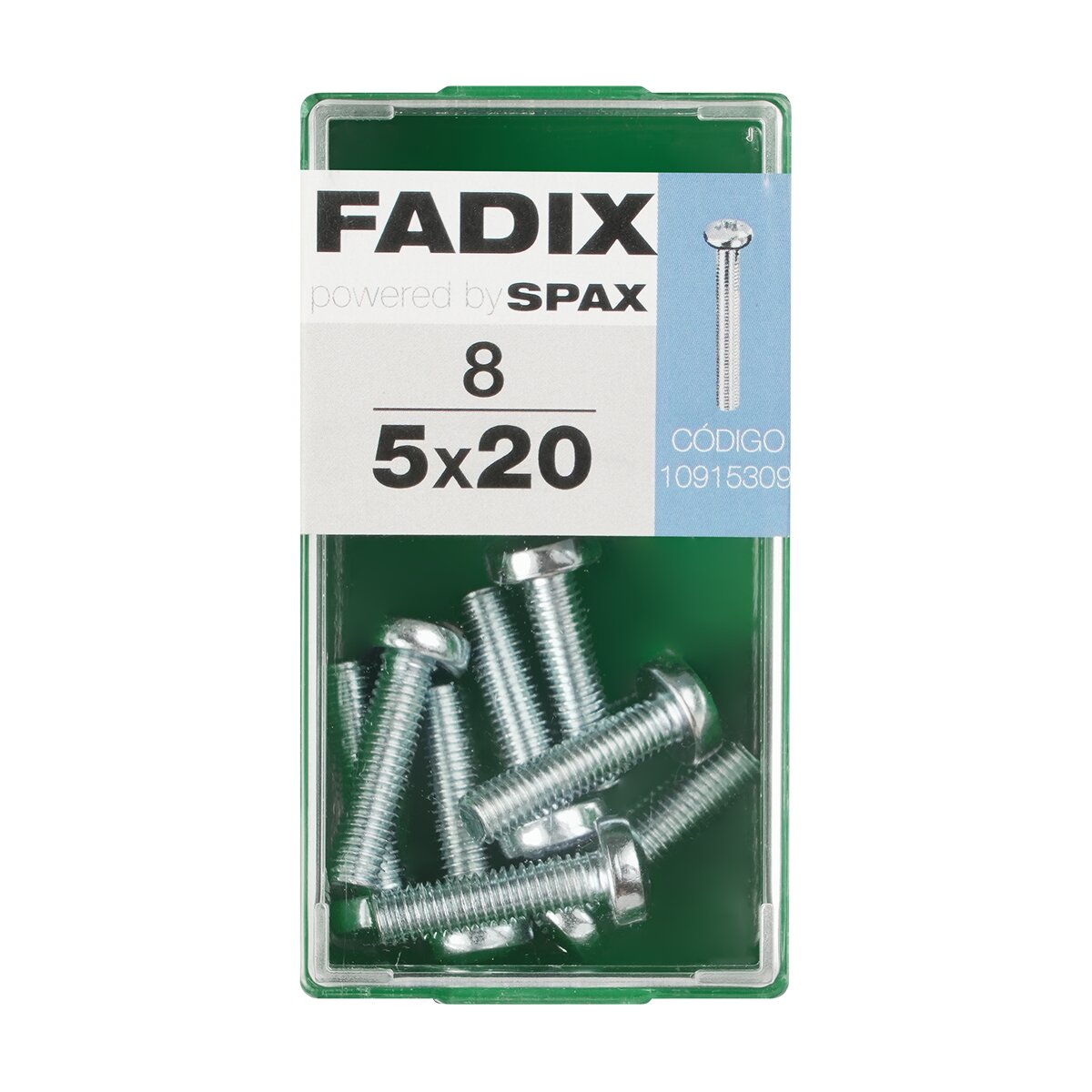 Tornillo Métrica Cabeza Redonda M5 x 20 mm - Caja 8 Uds Zincado-1