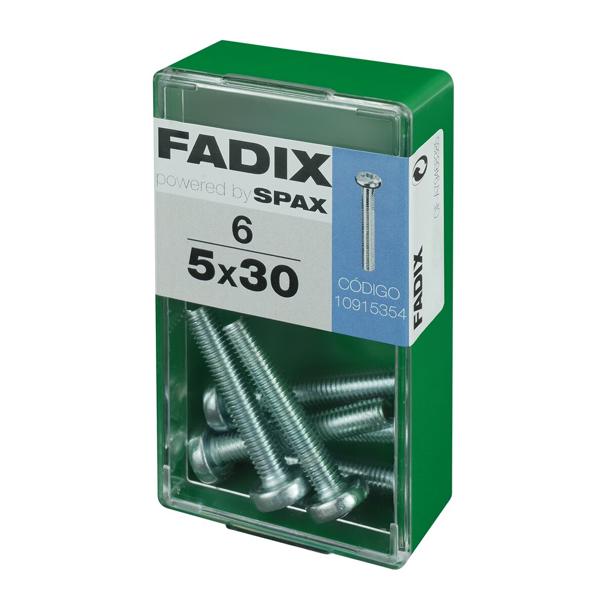 Tornillo Métrica Cabeza Redonda M5 x 30 mm - Caja 6 Uds Zincado-2