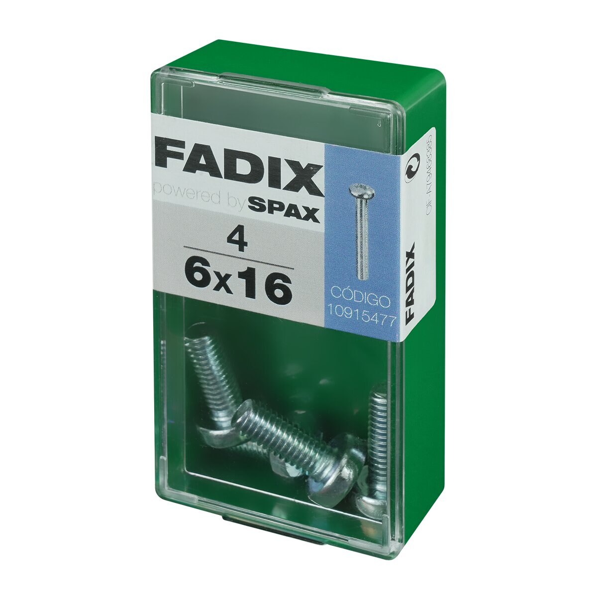 Tornillo Métrica Cabeza Redonda M6 x 16 mm - Caja 4 Uds Zincado-2