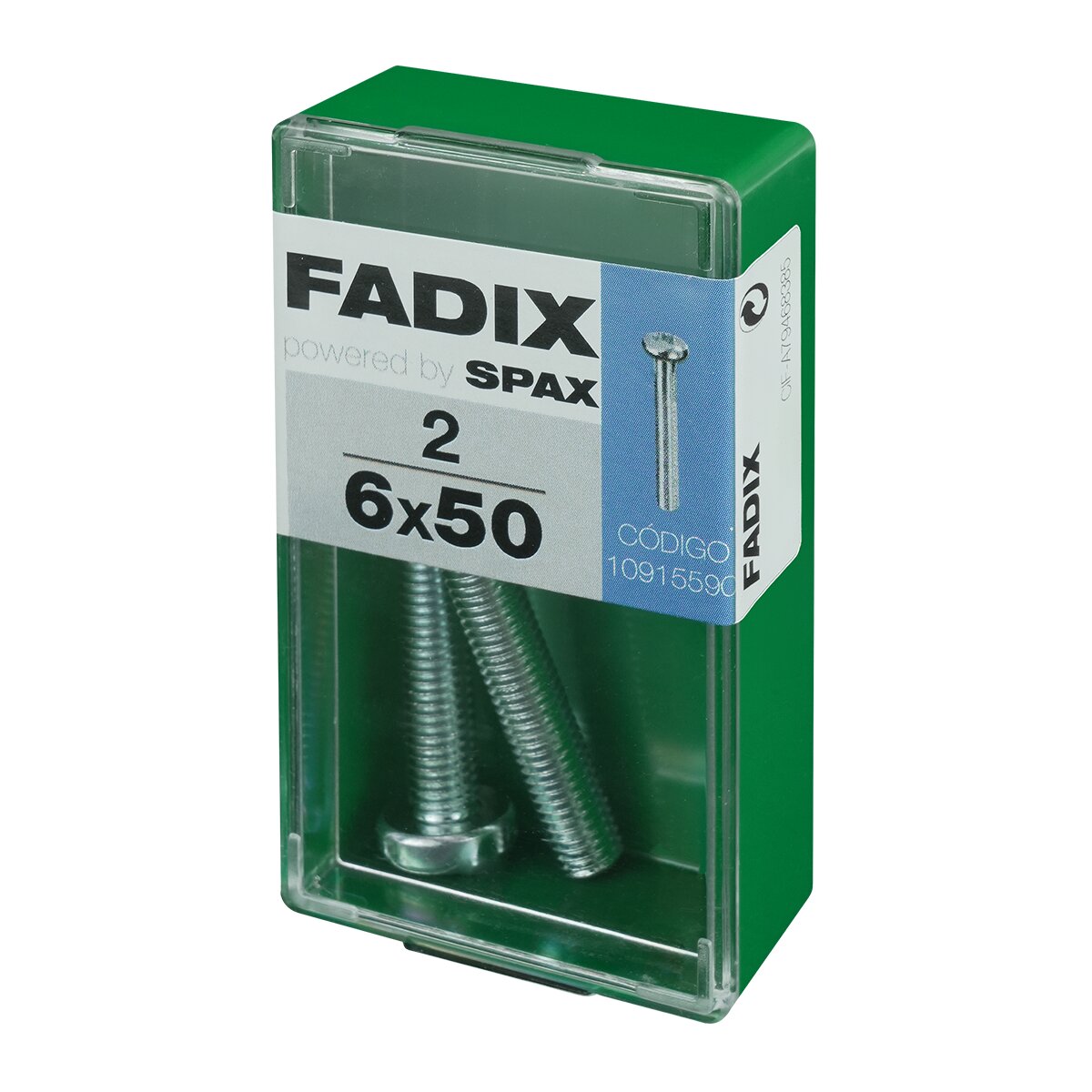 Tornillo Métrica Cabeza Redonda M6 x 50 mm - Caja 2 Uds Zincado-2