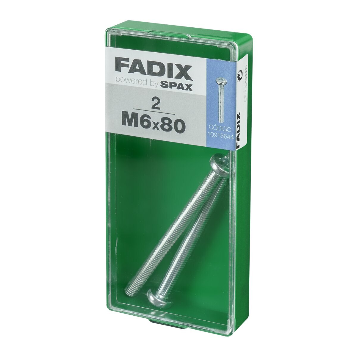 Tornillo Métrica Cabeza Redonda M6 x 80 mm - Caja 2 Uds Zincado-2