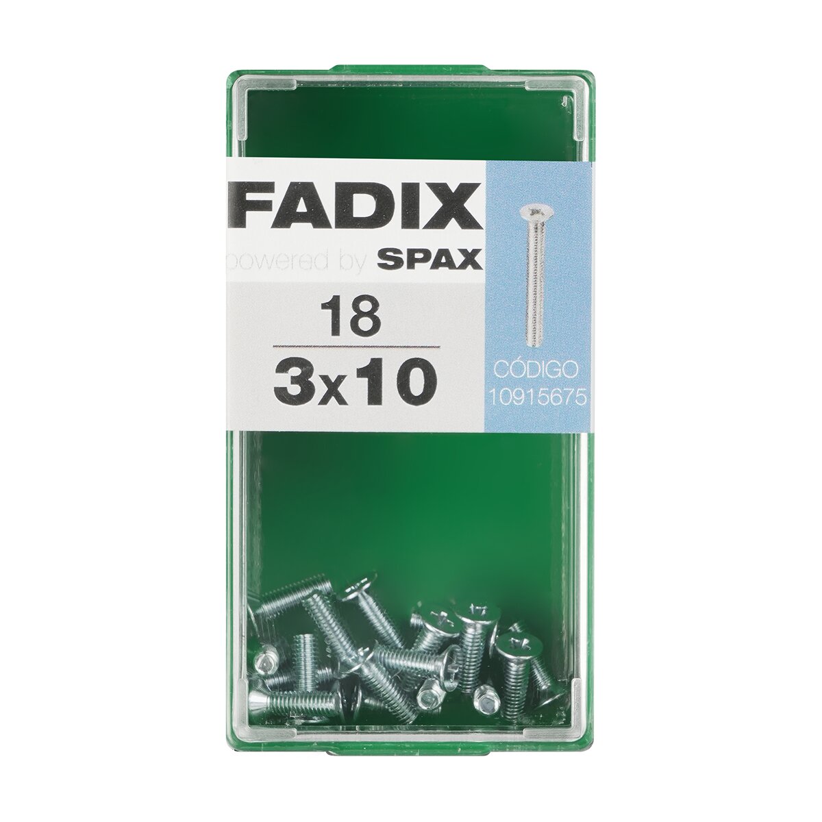 Imagen 0 de Tornillo Métrica Cabeza Plana M3 x 10 mm - Caja 18 Uds