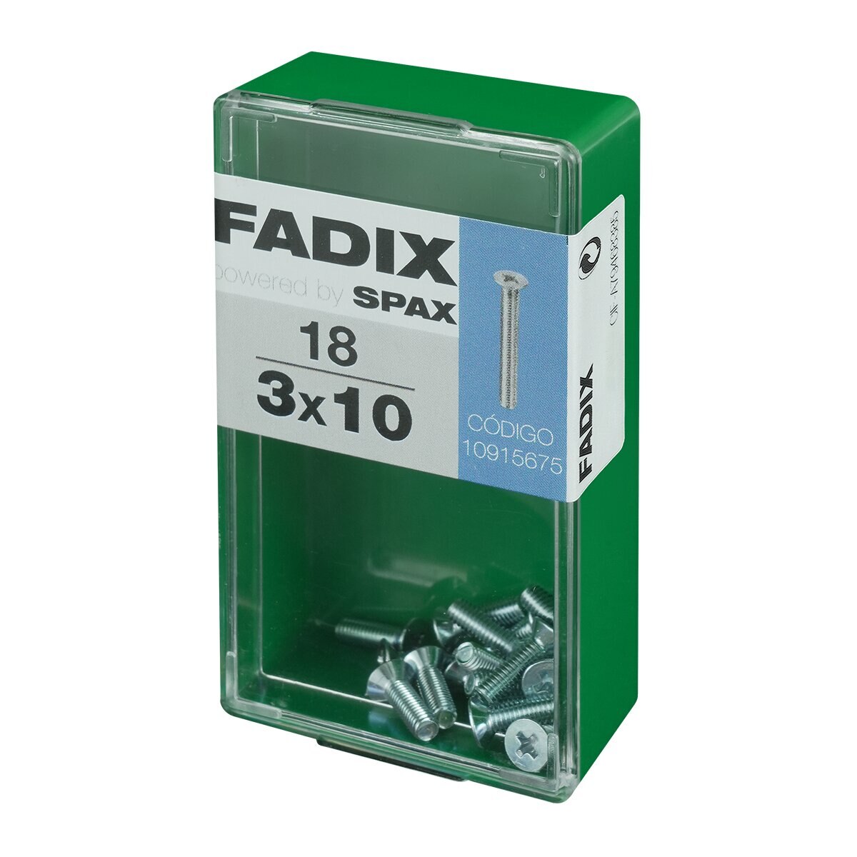 Tornillo Métrica Cabeza Plana M3 x 10 mm - Caja 18 Uds Zincado-2
