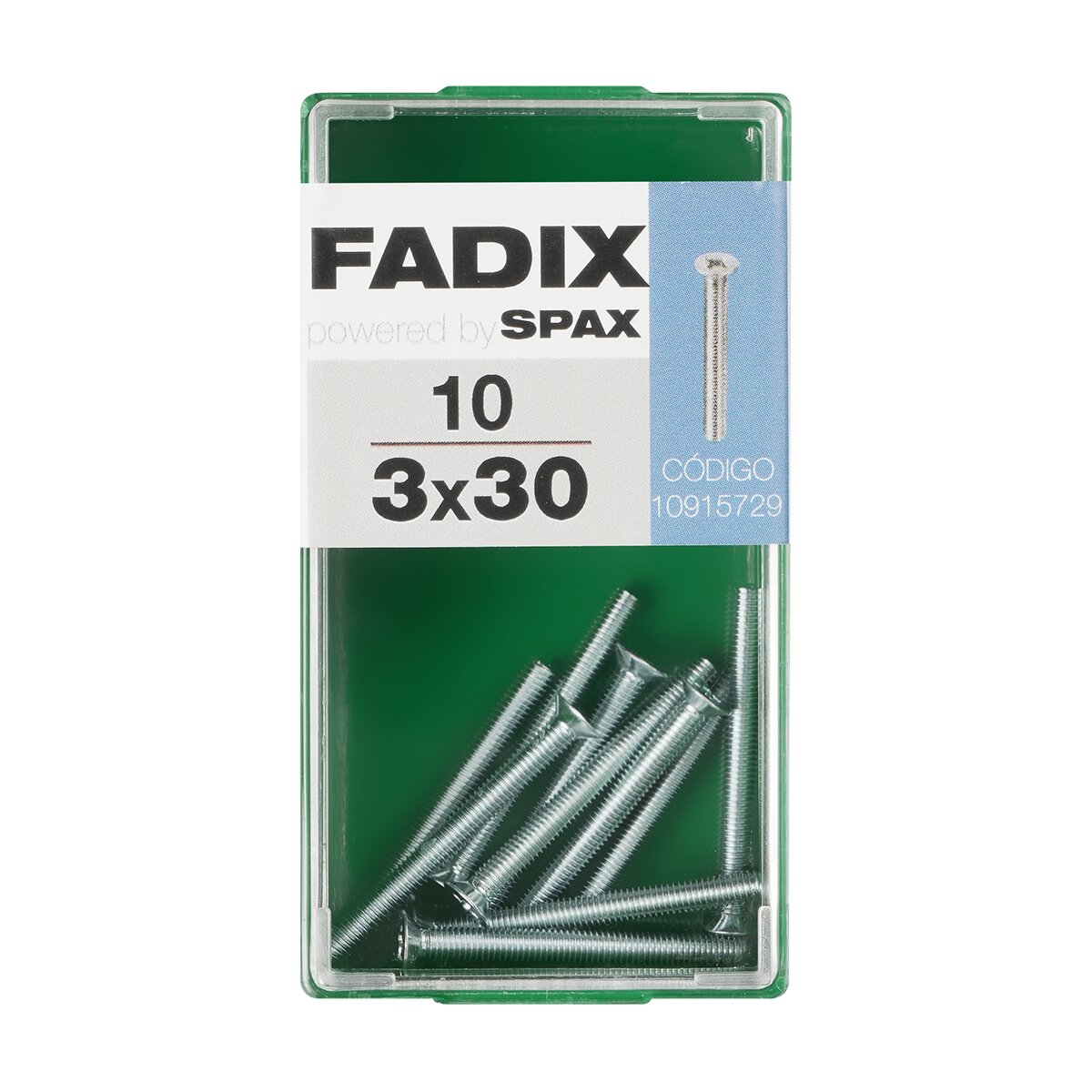 Imagen 0 de Tornillo Métrica Cabeza Plana M3 x 30 mm - Caja 10 Uds