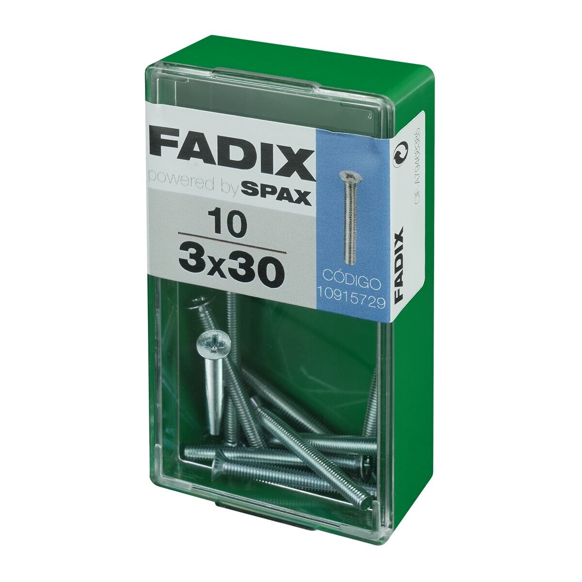 Tornillo Métrica Cabeza Plana M3 x 30 mm - Caja 10 Uds Zincado-2
