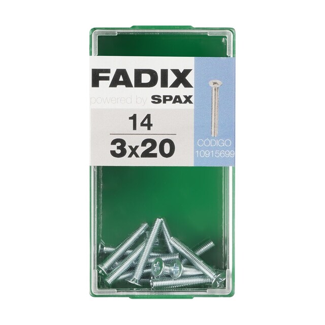 Imagen 0 de Tornillo Métrica Cabeza Plana M3 x 20 mm - Caja 14 Uds