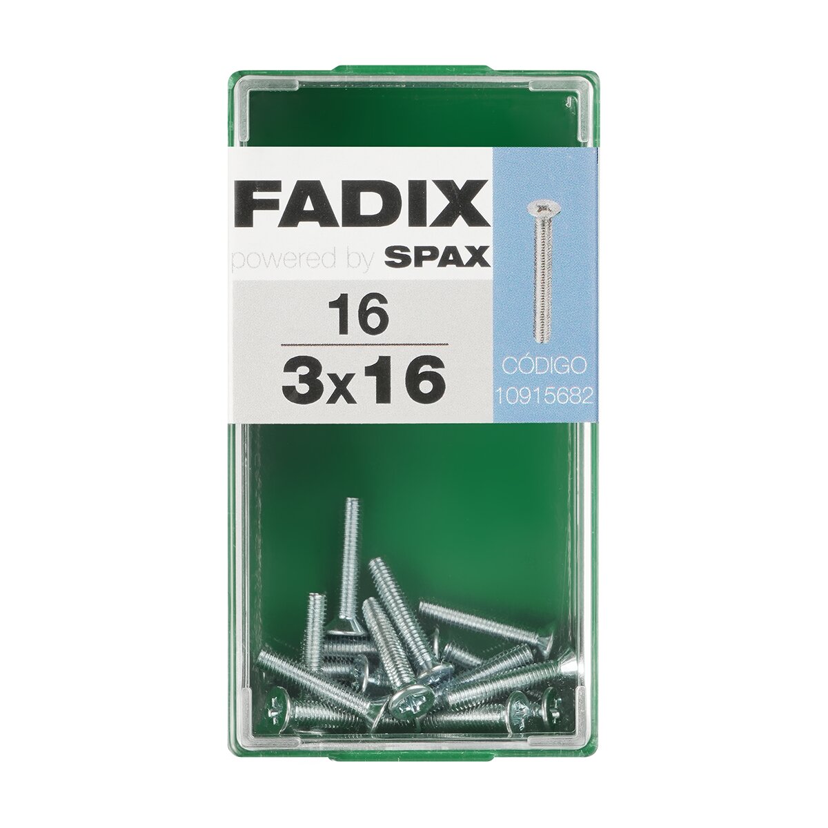 Imagen 0 de Tornillo Métrica Cabeza Plana M3 x 16 mm - Caja 16 Uds