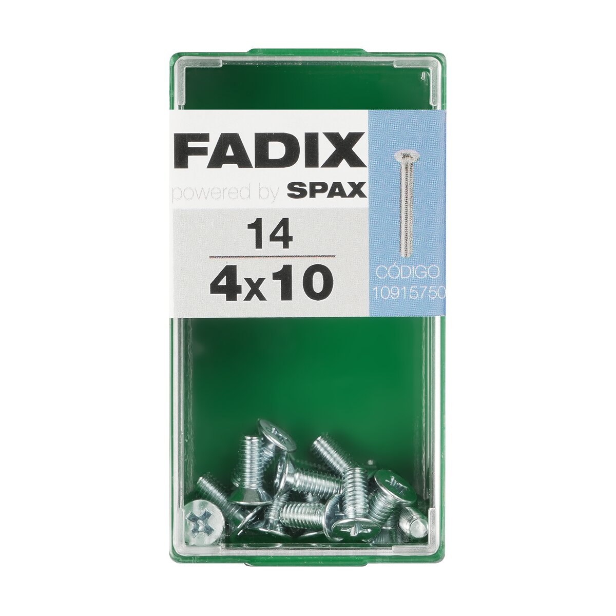Tornillo Métrica Cabeza Plana M4 x 10 mm - Caja 14 Uds Zincado-1