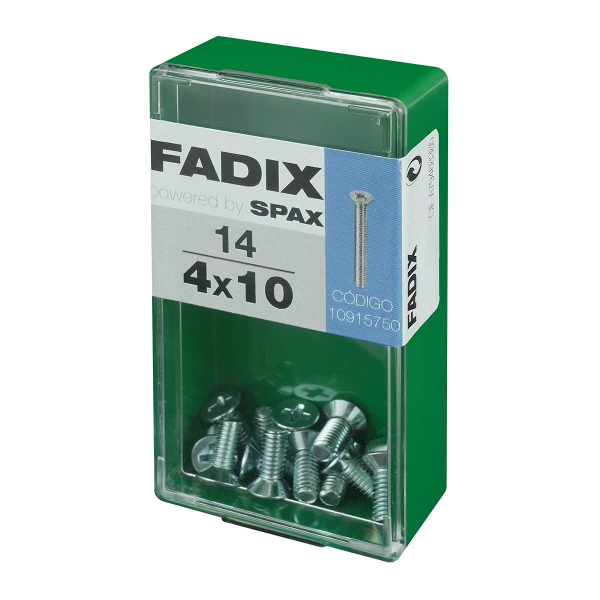 Tornillo Métrica Cabeza Plana M4 x 10 mm - Caja 14 Uds Zincado-2