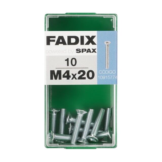 Imagen 0 de Tornillo Métrica Cabeza Plana M4 x 20 mm - Caja 10 Uds