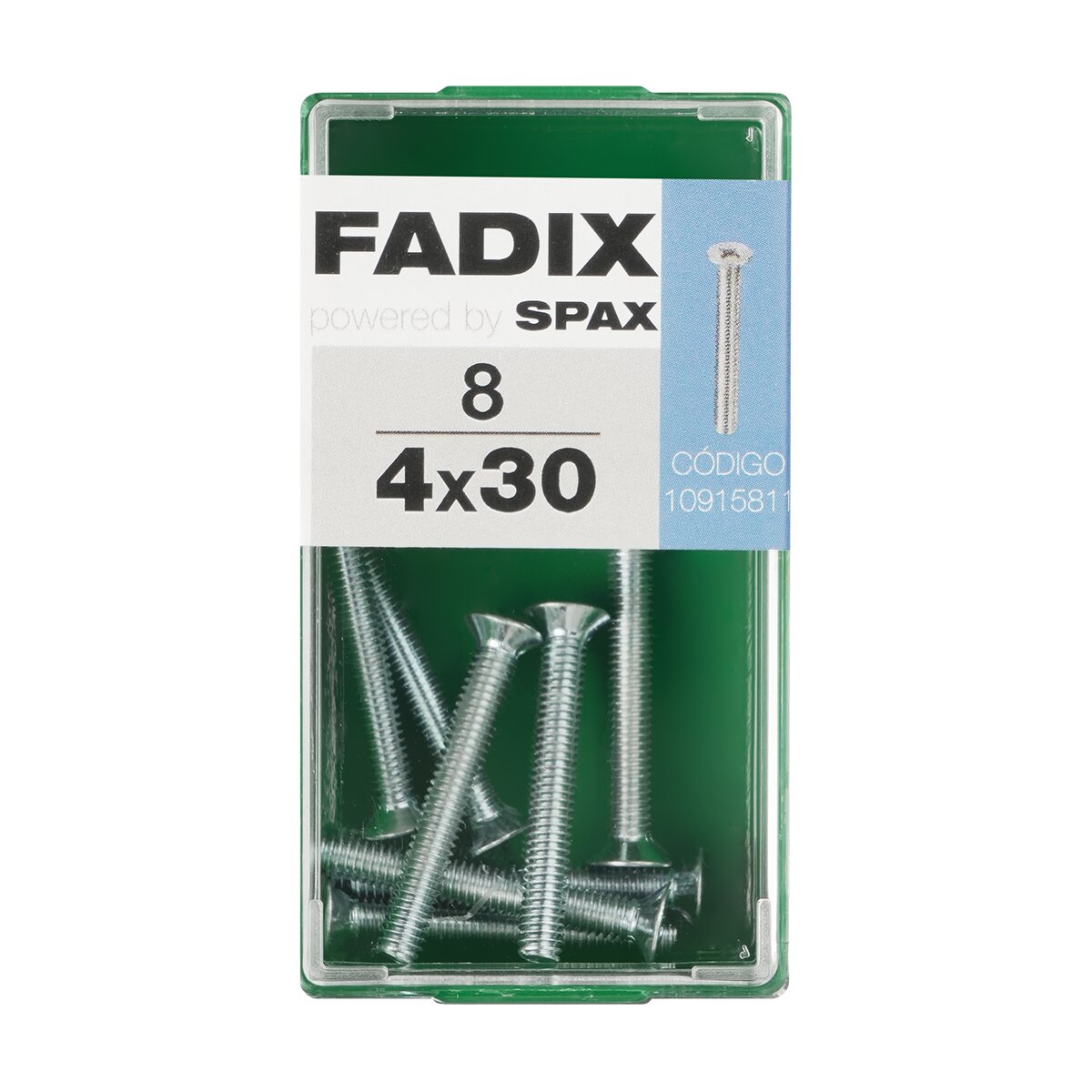 Imagen 0 de Tornillo Métrica Cabeza Plana M4 x 30 mm - Caja 8 Uds