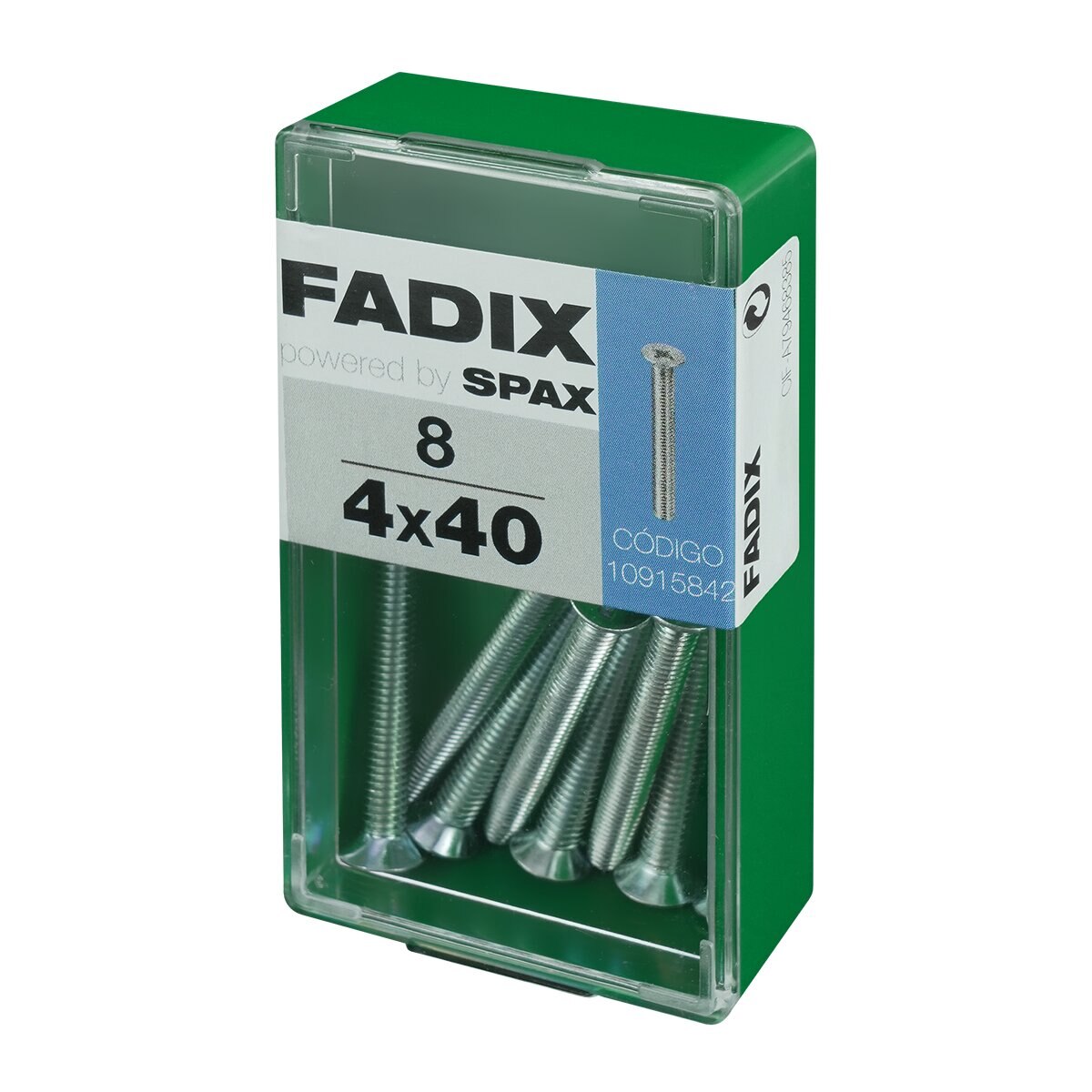 Tornillo Métrica Cabeza Plana M4 x 40 mm - Caja 8 Uds Zincado-2