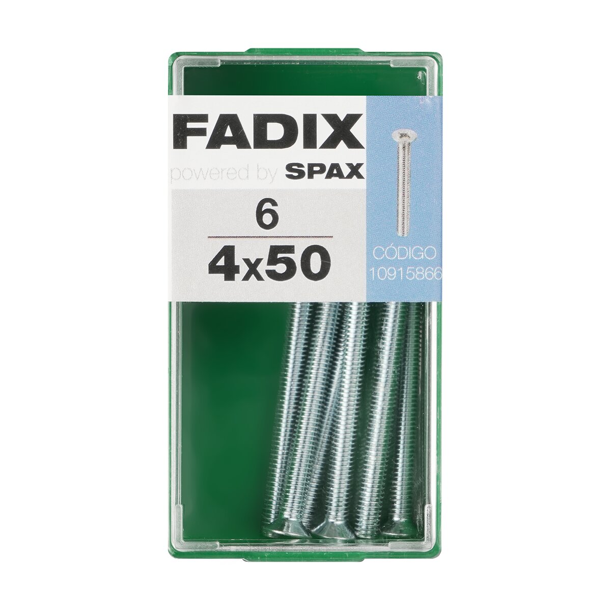 Imagen 0 de Tornillo Métrica Cabeza Plana M4 x 50 mm - Caja 6 Uds