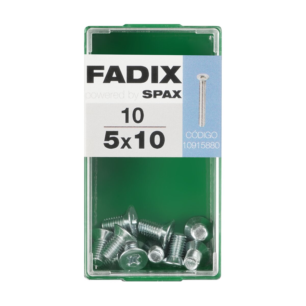 Imagen 0 de Tornillo Métrica Cabeza Plana M5 x 10 mm - Caja 10 Uds