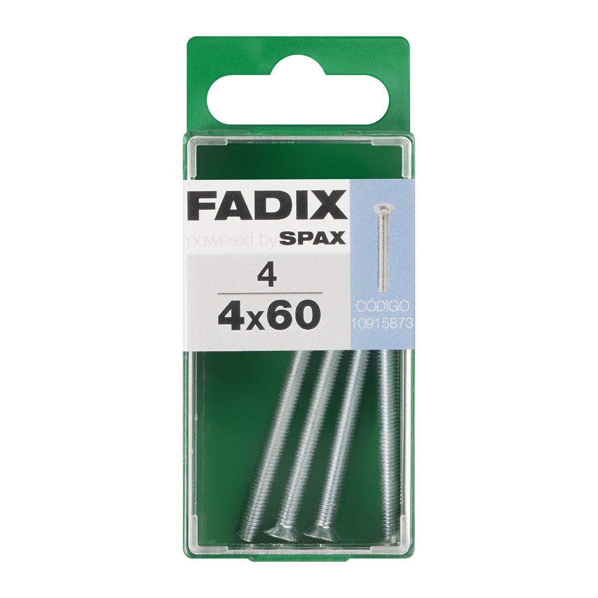 Imagen 0 de Tornillo Métrica Cabeza Plana M4 x 60 mm - Caja 4 Uds