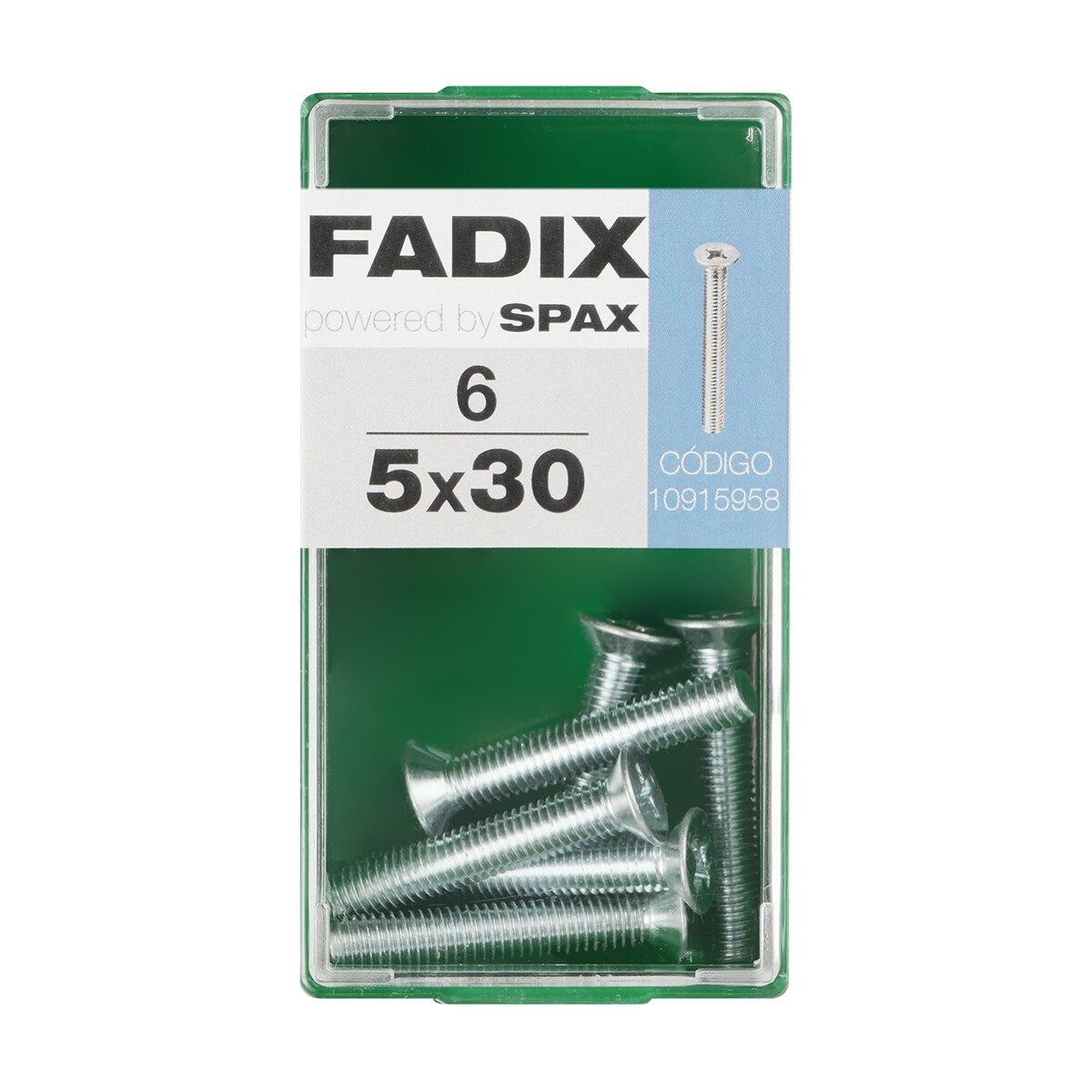 Tornillo Métrica Cabeza Plana M5 x 30 mm - Caja 6 Uds Zincado-1