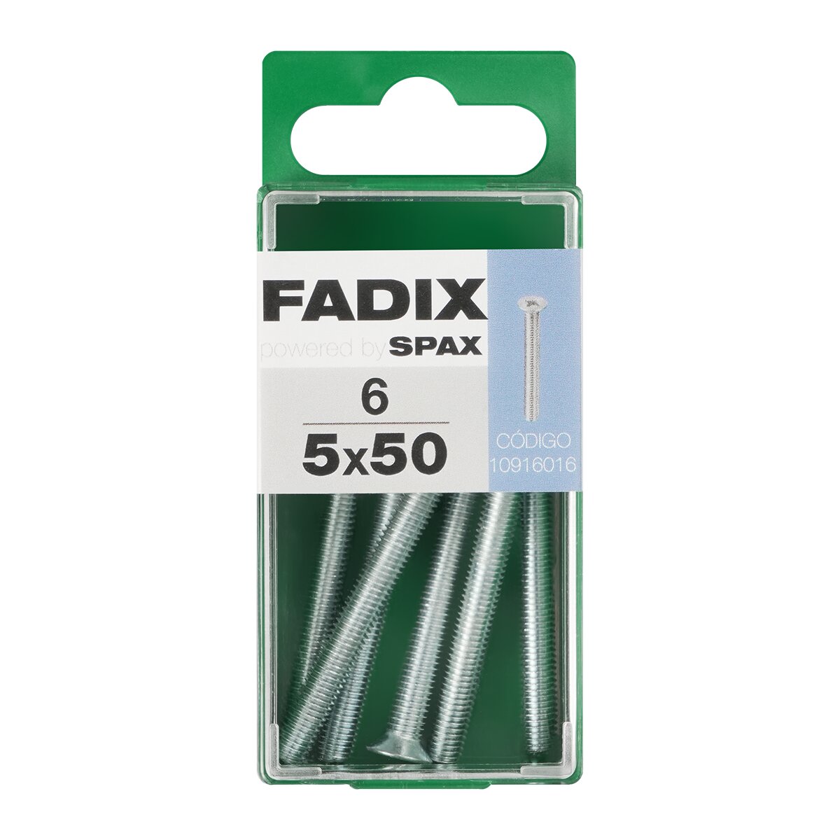 Tornillo Métrica Cabeza Plana M5 x 50 mm - Caja 6 Uds Zincado-1