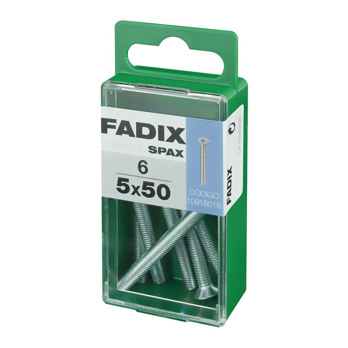 Tornillo Métrica Cabeza Plana M5 x 50 mm - Caja 6 Uds Zincado-2