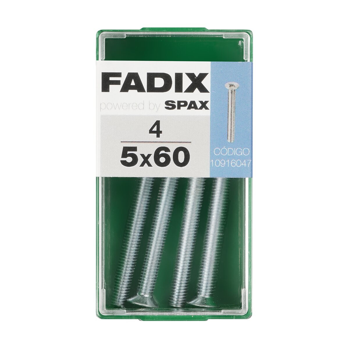 Tornillo Métrica Cabeza Plana M5 x 60 mm - Caja 4 Uds Zincado-1