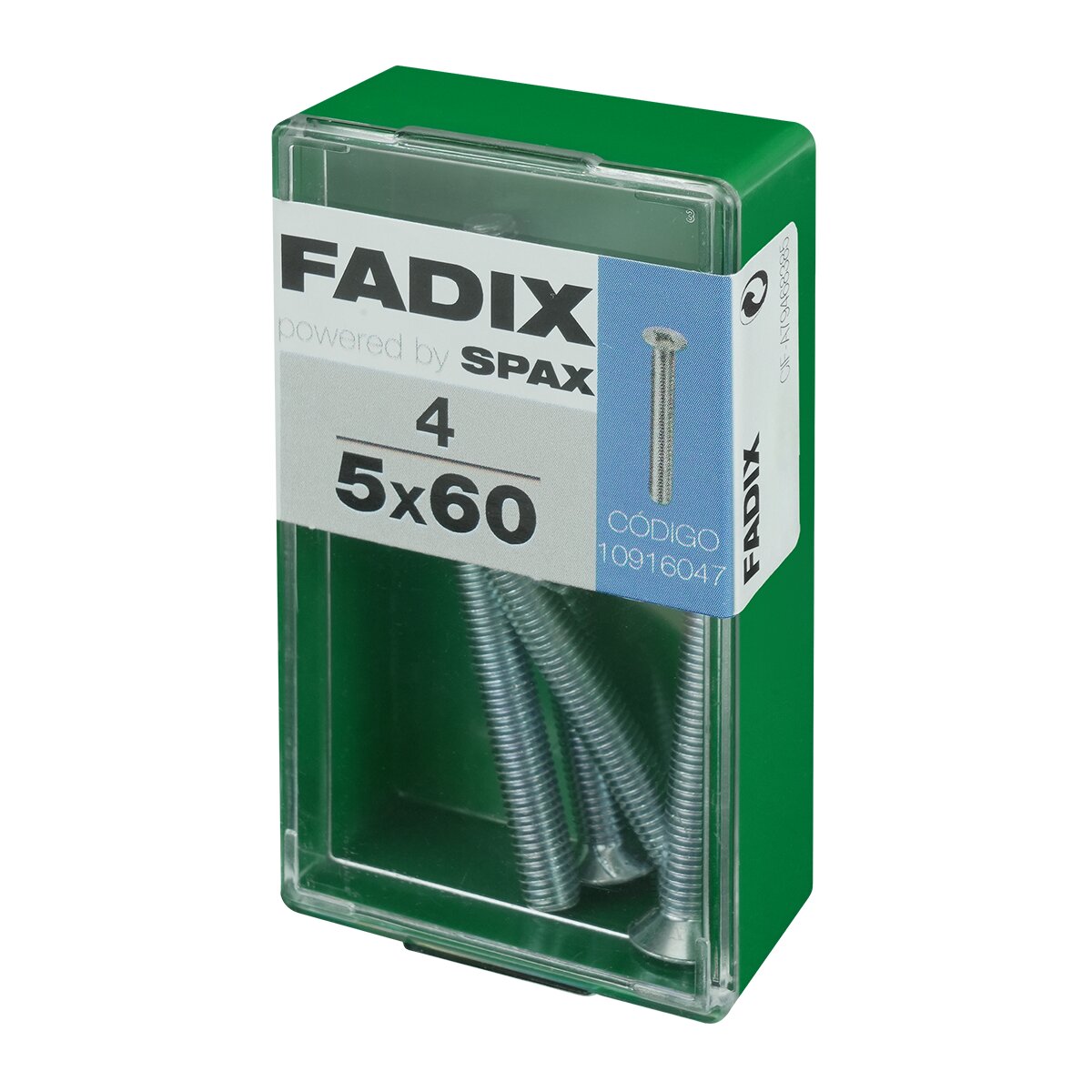 Tornillo Métrica Cabeza Plana M5 x 60 mm - Caja 4 Uds Zincado-2