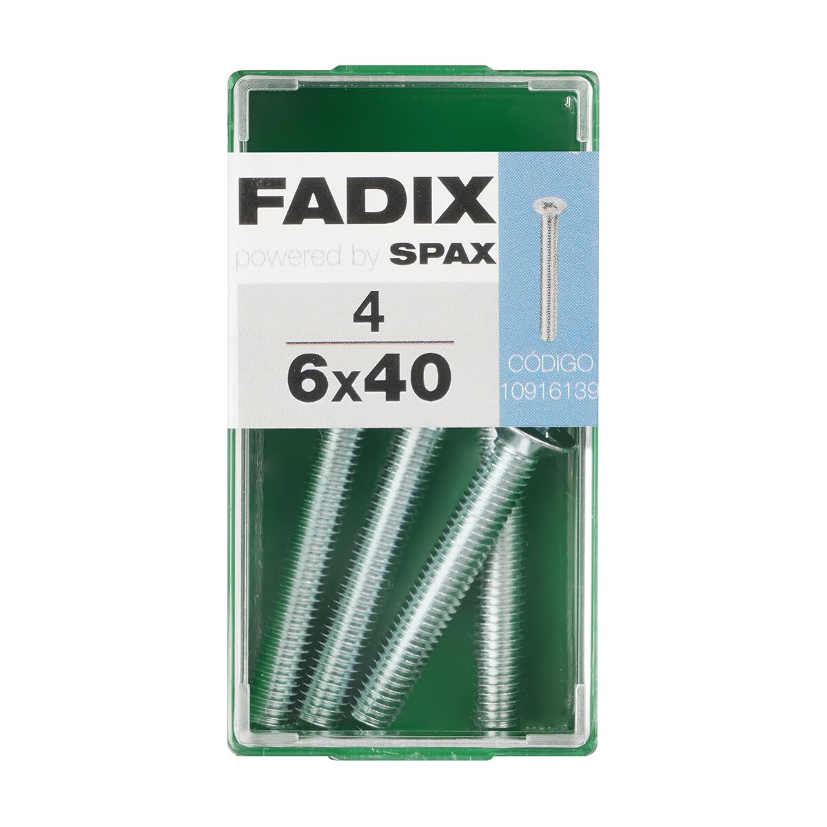 Tornillo Métrica Cabeza Plana M6 x 40 mm - Caja 4 Uds Zincado-1