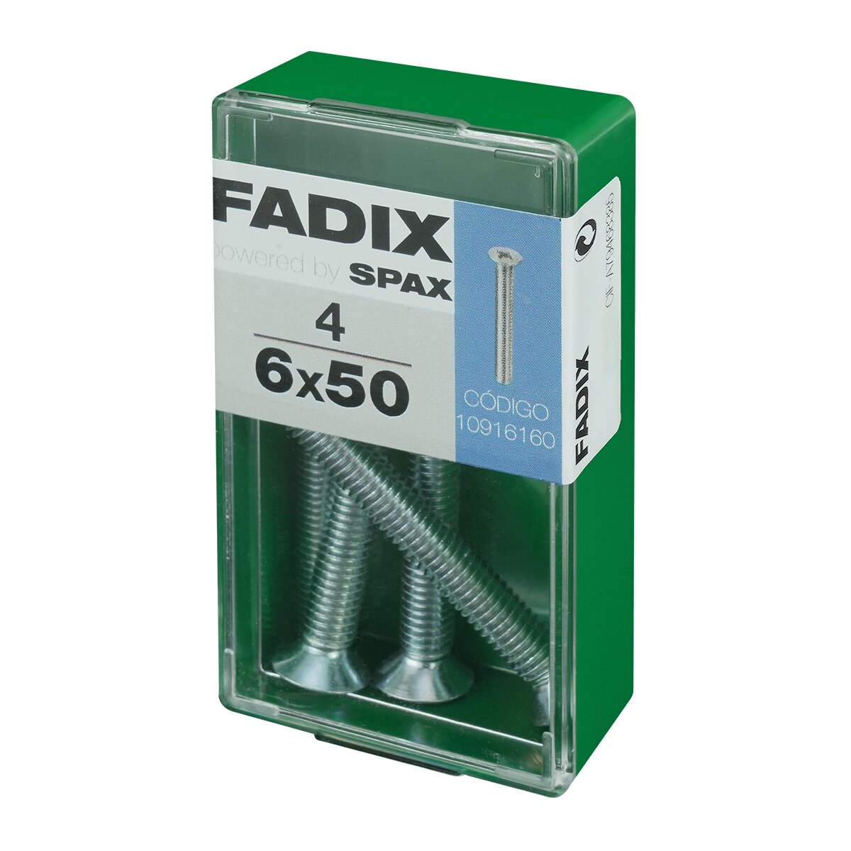 Tornillo Métrica Cabeza Plana M6 x 50 mm - Caja 4 Uds Zincado-2