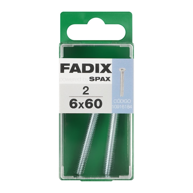 Imagen 0 de Tornillo Métrica Cabeza Plana M6 x 60 mm - Caja 2 Uds
