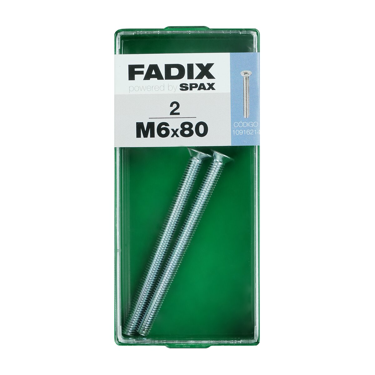 Imagen 0 de Tornillo Métrica Cabeza Plana M6 x 80 mm - Caja 2 Uds