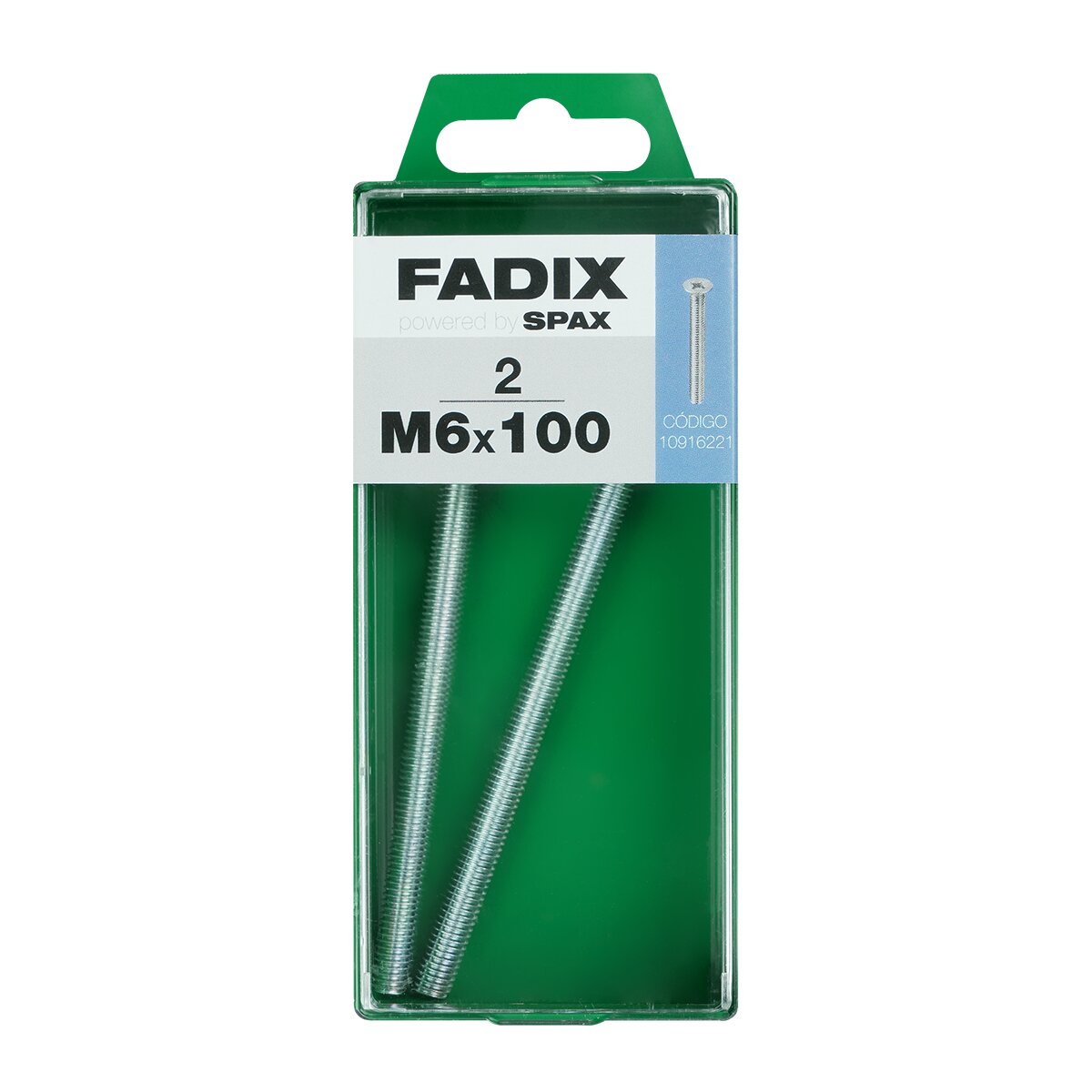 Imagen 0 de Tornillo Métrica Cabeza Plana M6 x 100 mm - Caja 2 Uds
