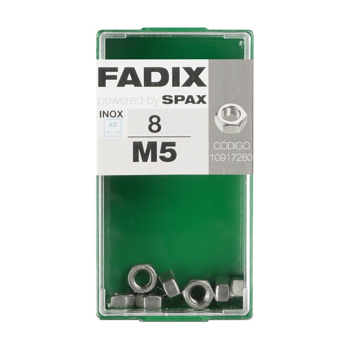 Tuerca Hexagonal Acero Inoxidable M5 - Caja 8 Uds Zincado-1