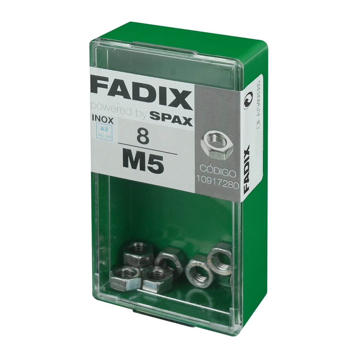 Tuerca Hexagonal Acero Inoxidable M5 - Caja 8 Uds Zincado-2