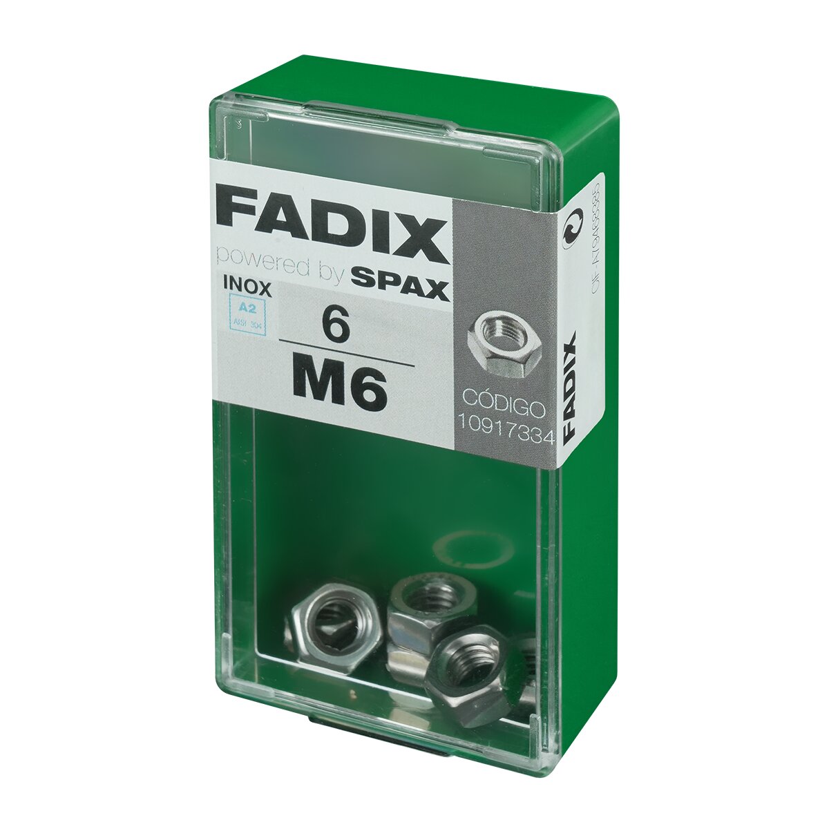 Tuerca Hexagonal Acero Inoxidable M6 - Caja 6 Uds Zincado-2