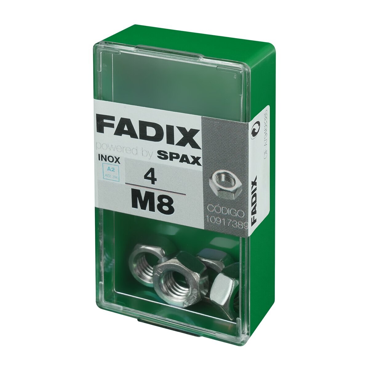 Tuerca Hexagonal Acero Inoxidable M8 - Caja 4 Uds Zincado-2
