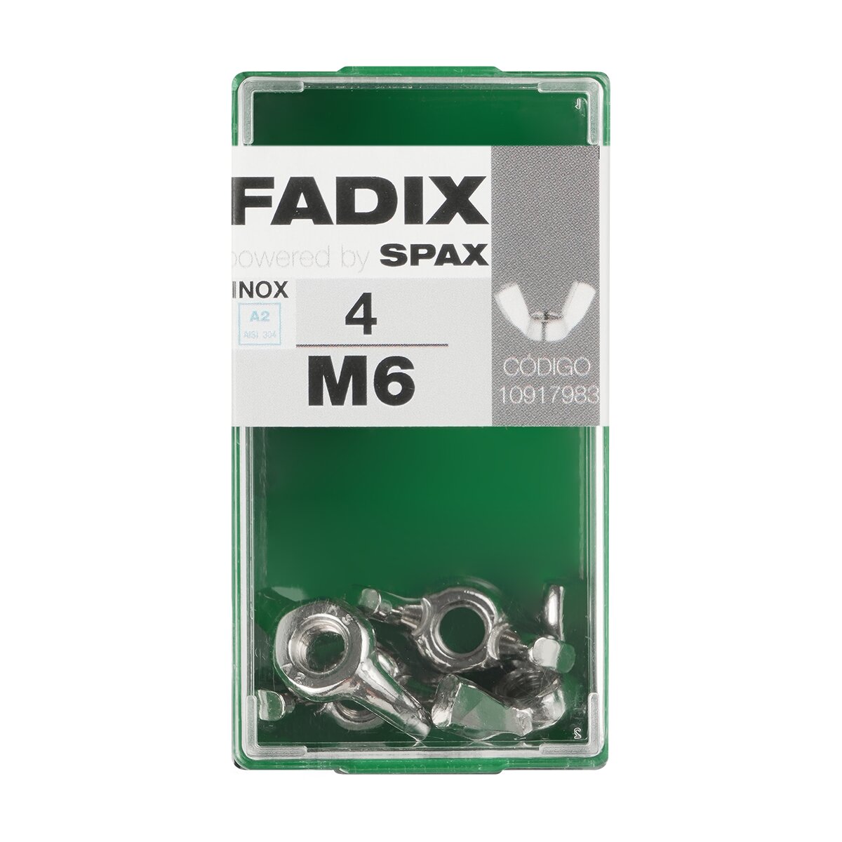 Imagen 0 de Tuerca Mariposa Acero Inoxidable M6 - Caja 4 Uds