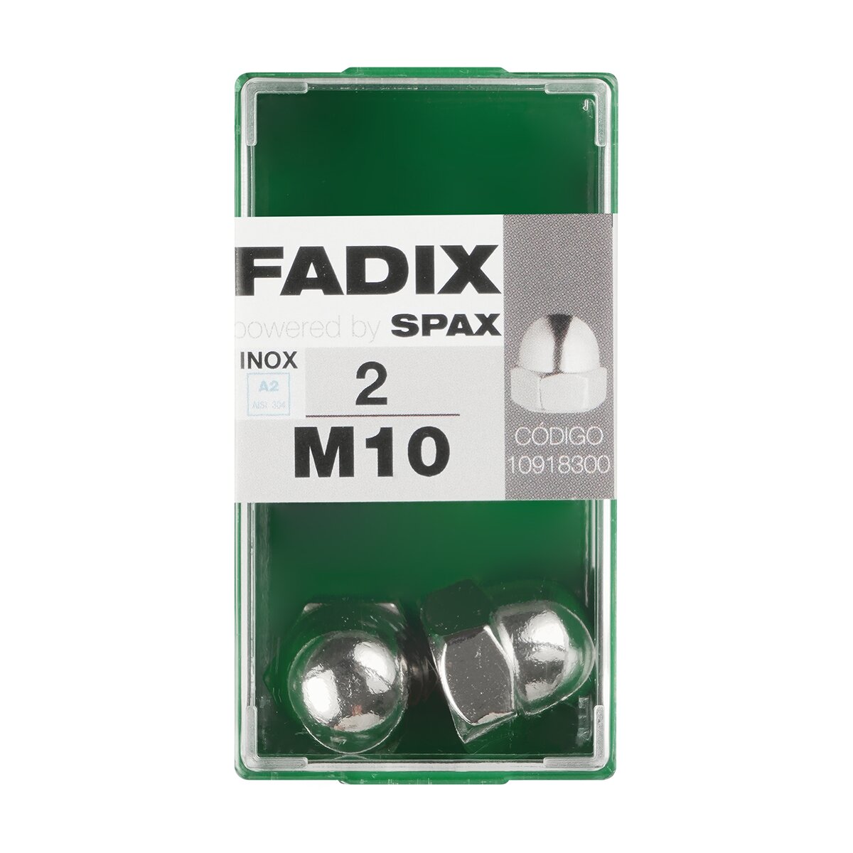 Imagen 0 de Tuerca Ciega Acero Inoxidable M10 - Caja 2 Uds