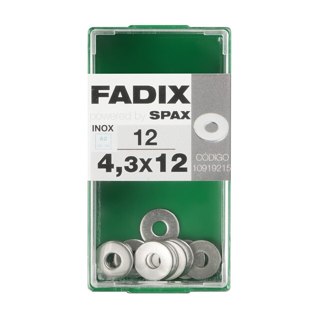 Imagen 0 de Arandela Plana de Ala Ancha Acero Inoxidable Ø4,3 x Ø12 mm - Caja 12 Uds