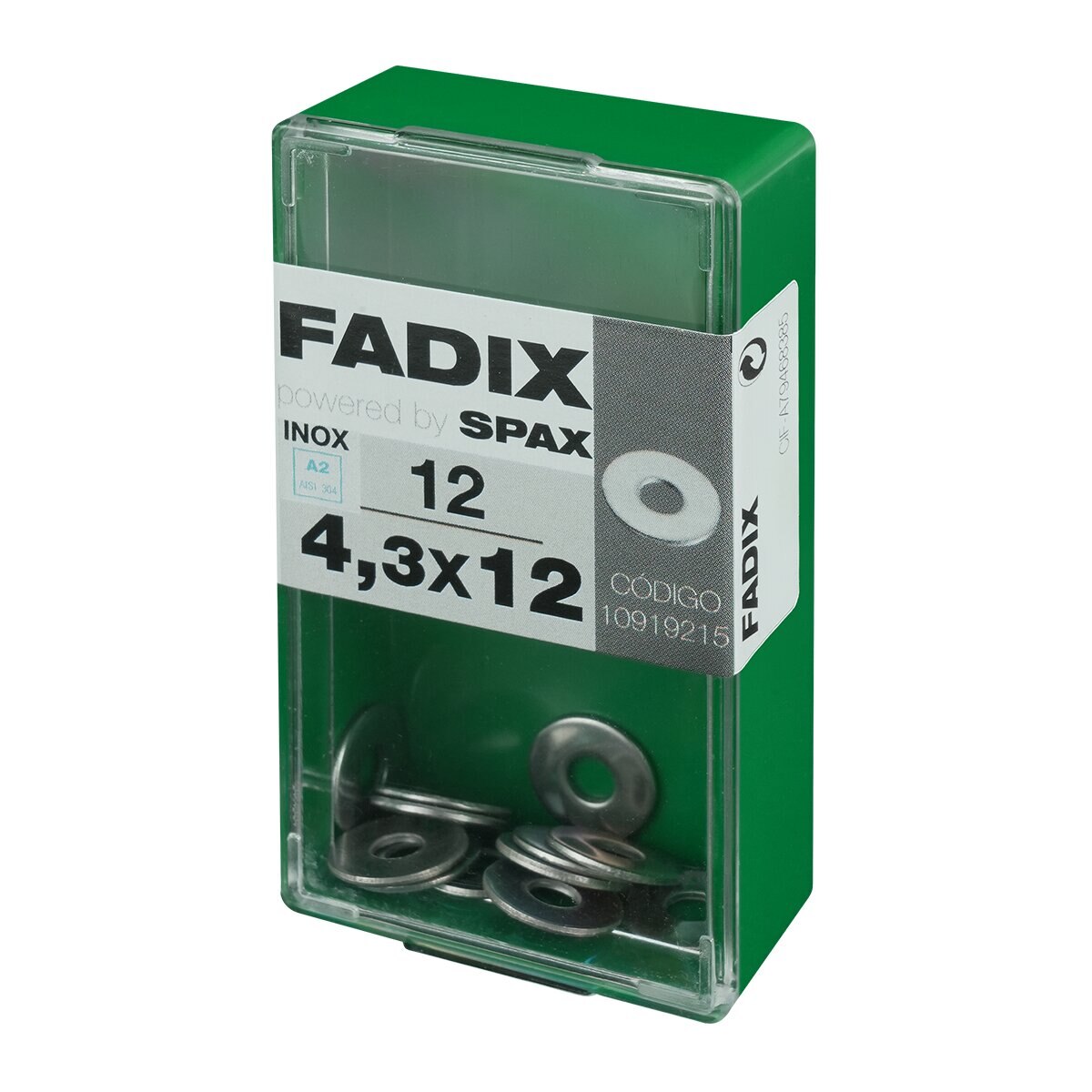 Arandela Plana de Ala Ancha Acero Inoxidable Ø4,3 x Ø12 mm - Caja 12 Uds Acero Inox-2