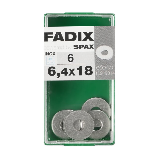 Imagen 0 de Arandela Plana de Ala Ancha Acero Inoxidable Ø6,4 x Ø18 mm - Caja 6 Uds